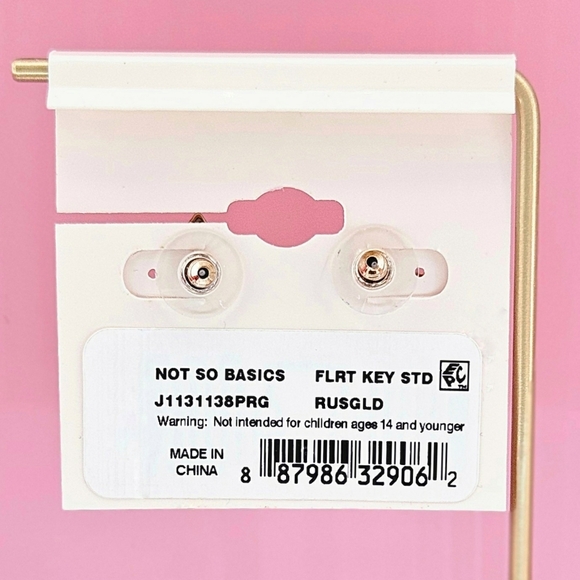 Patricia Nash Earrings Floret Key Stud Russian Gold Not So Basics Post Back Boho - Picture 3 of 3